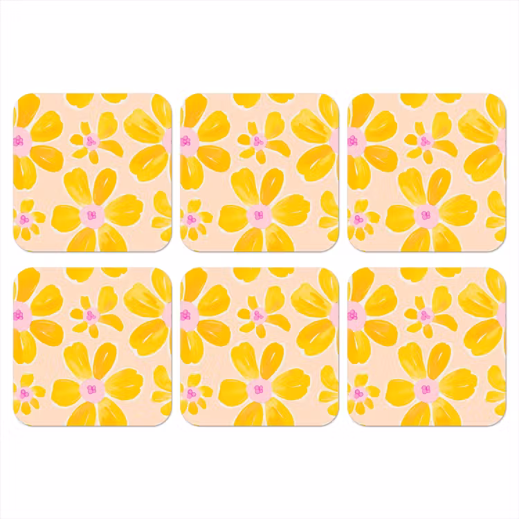 Onderzetter - Zomers - Bloemen - Geel — 1