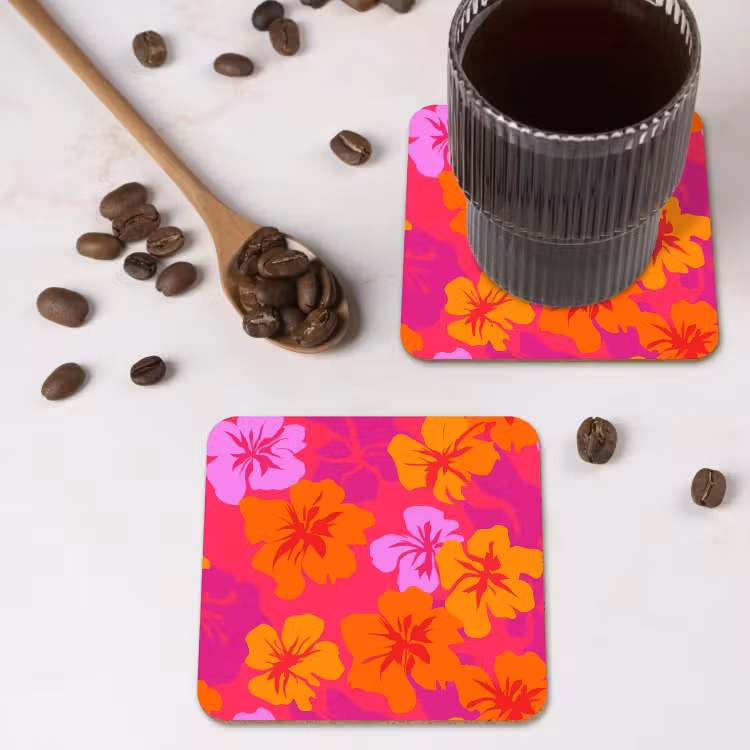Onderzetter - Zomers - Hibiscus - Kleurrijk — 4