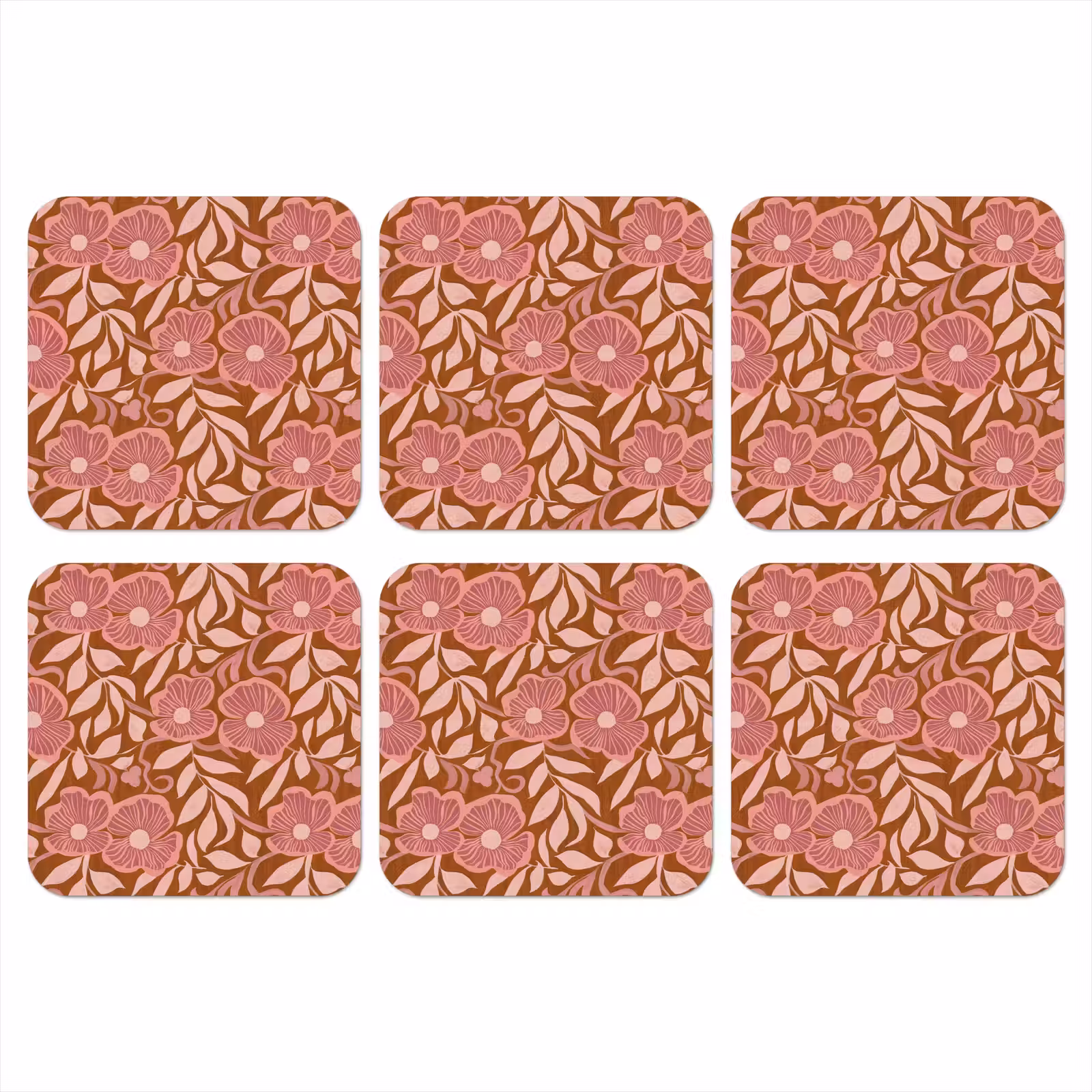 Onderzetter - Sfeer - Bloemen - Roze — 1