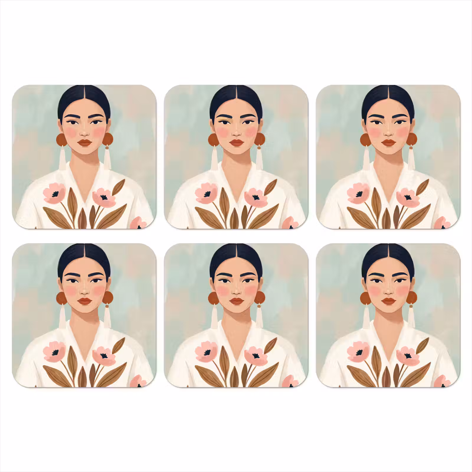 Onderzetter - Vrouw - Kimono - Pastel — 1