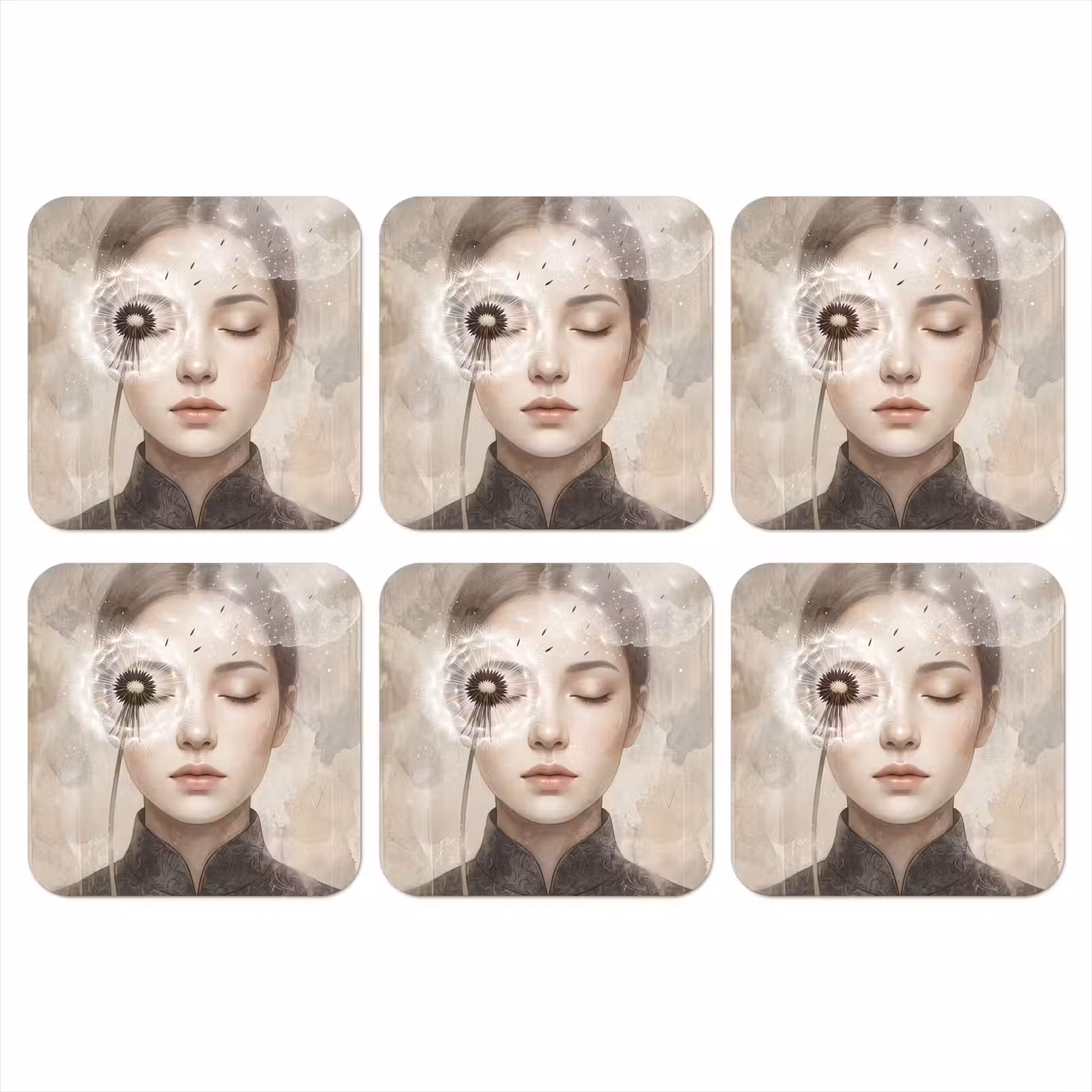 Onderzetter - Vrouw - Sereen - Grijs — 1