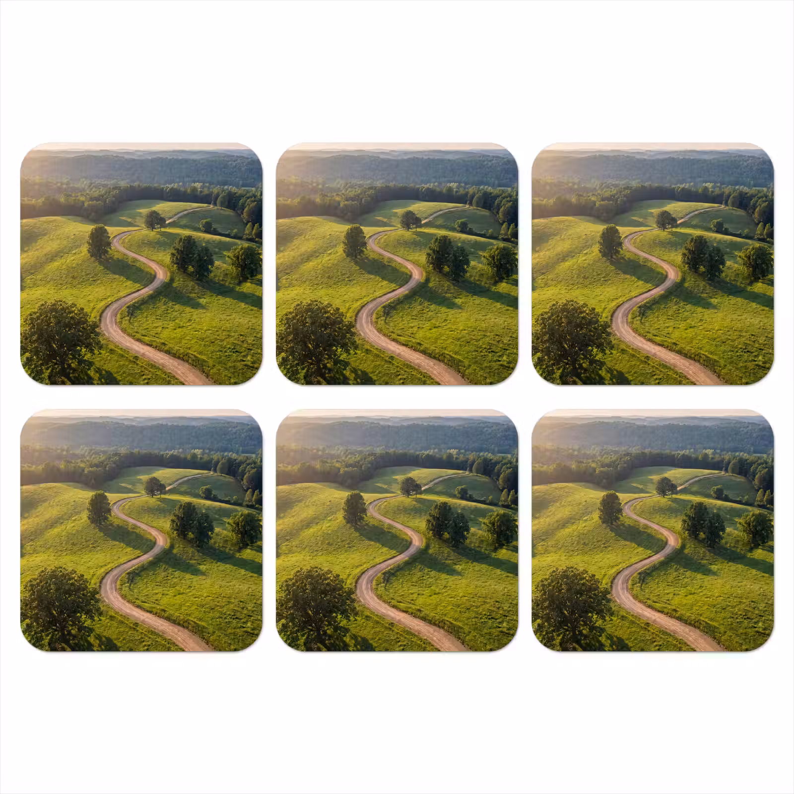 Onderzetter - Weg - Weide - Natuur - Groen — 1