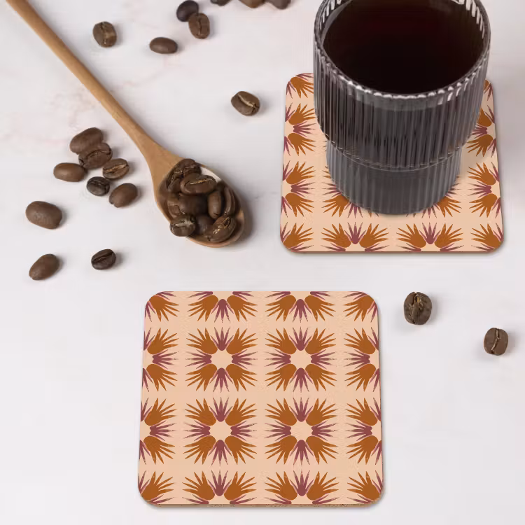 Onderzetter - Ornament - Patroon - Oker — 4