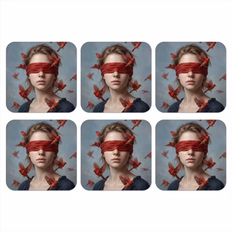 Onderzetter - Portret - Krachtig - Rood — 1