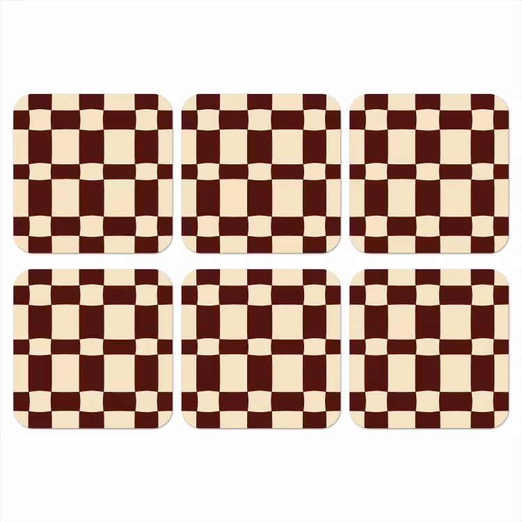 Onderzetter - Retro - Patroon - Bruin — 1