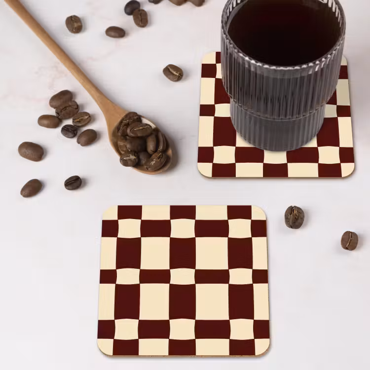 Onderzetter - Retro - Patroon - Bruin — 4