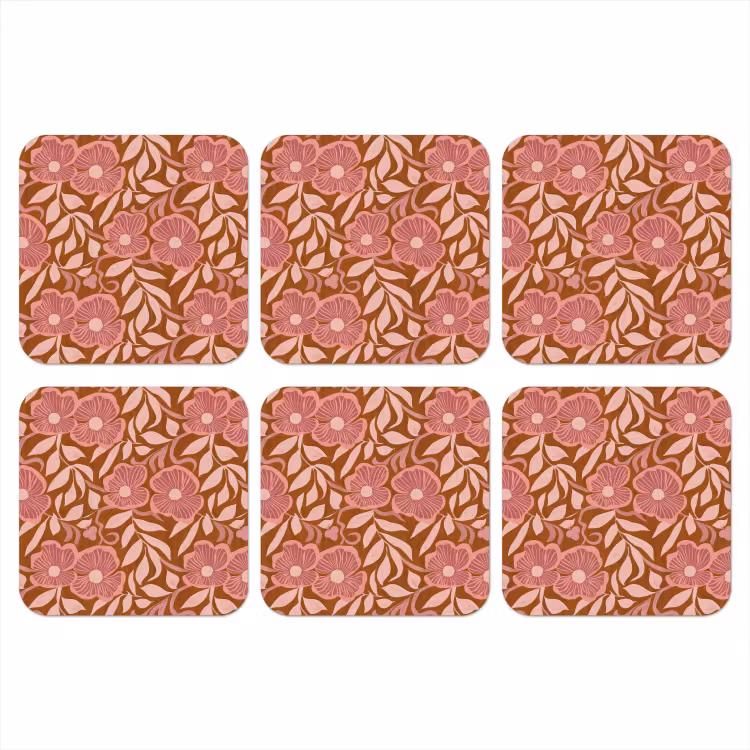 Onderzetter - Sfeer - Bloemen - Roze — 1
