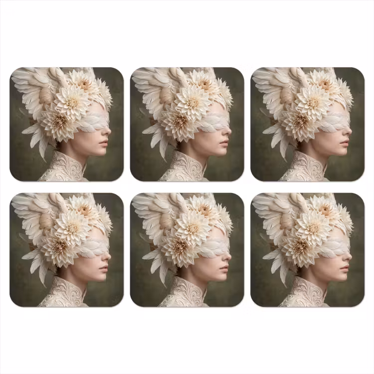 Onderzetter - Vleugels - Vrouw - Wit — 1