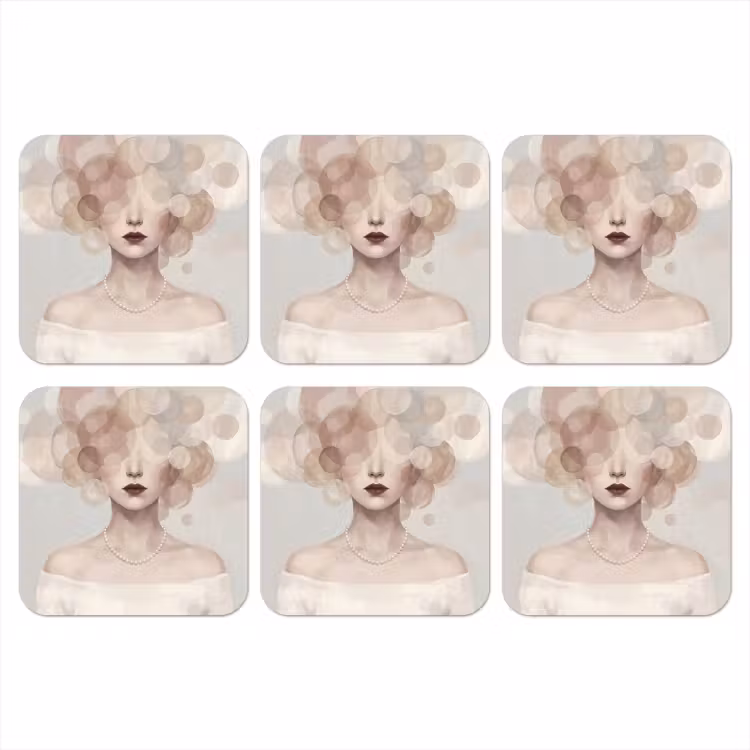 Onderzetter​ - Vrouw - Cirkels - Beige — 1