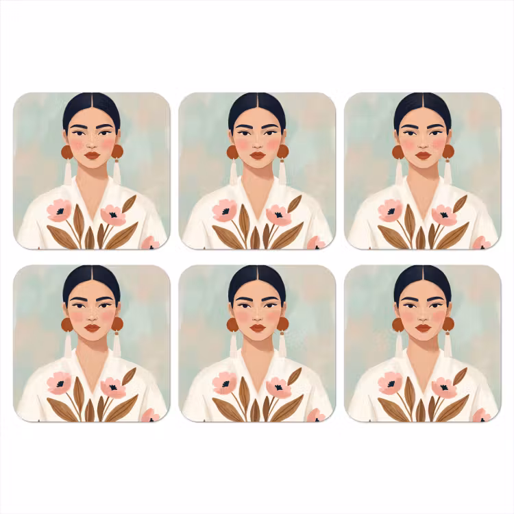Onderzetter - Vrouw - Kimono - Pastel — 1