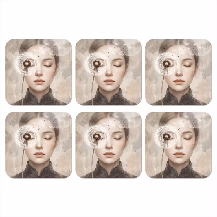 Onderzetter - Vrouw - Sereen - Grijs — 1