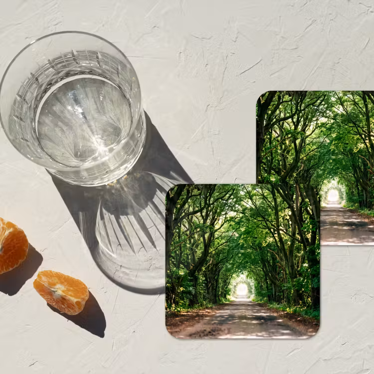 Onderzetter - Weg - Bomen - Natuur - Groen — 3