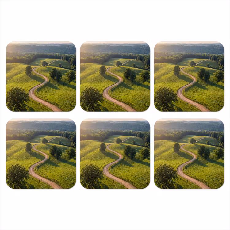 Onderzetter - Weg - Weide - Natuur - Groen — 1