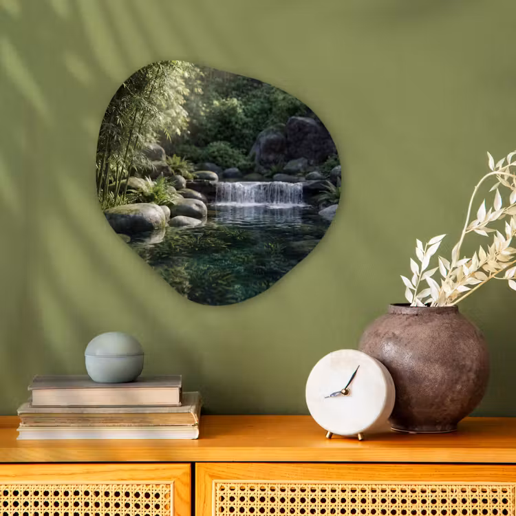 Organisch schilderij - Forex - Beek - Waterval - Natuur - Groen — 2