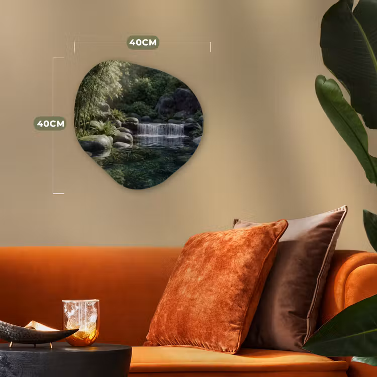 Organisch schilderij - Forex - Beek - Waterval - Natuur - Groen — 4