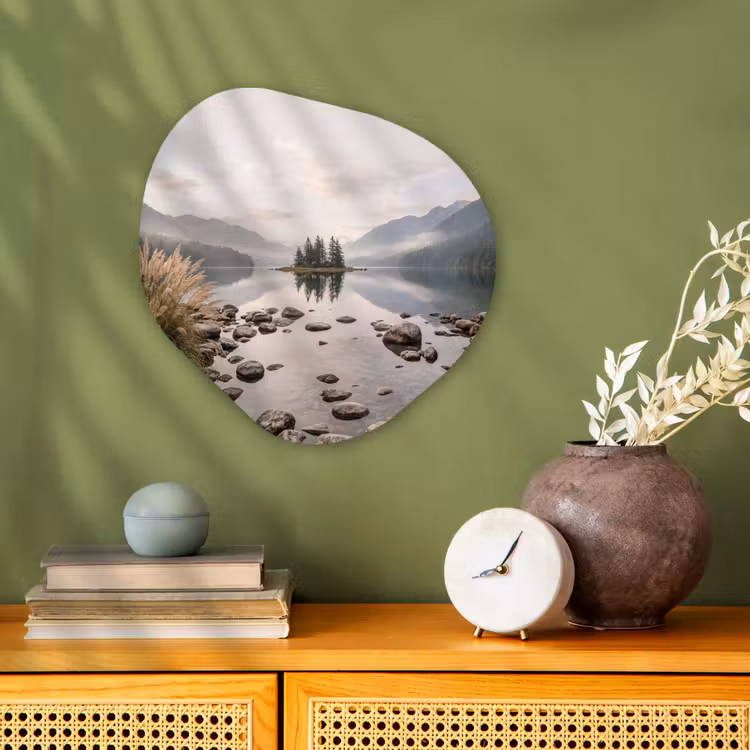 Organisch schilderij - Forex - Meer - Bergen - Landschap - Groen — 2