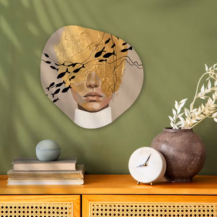 Organisch schilderij - Forex - Modern - Vrouw - Goud — 2