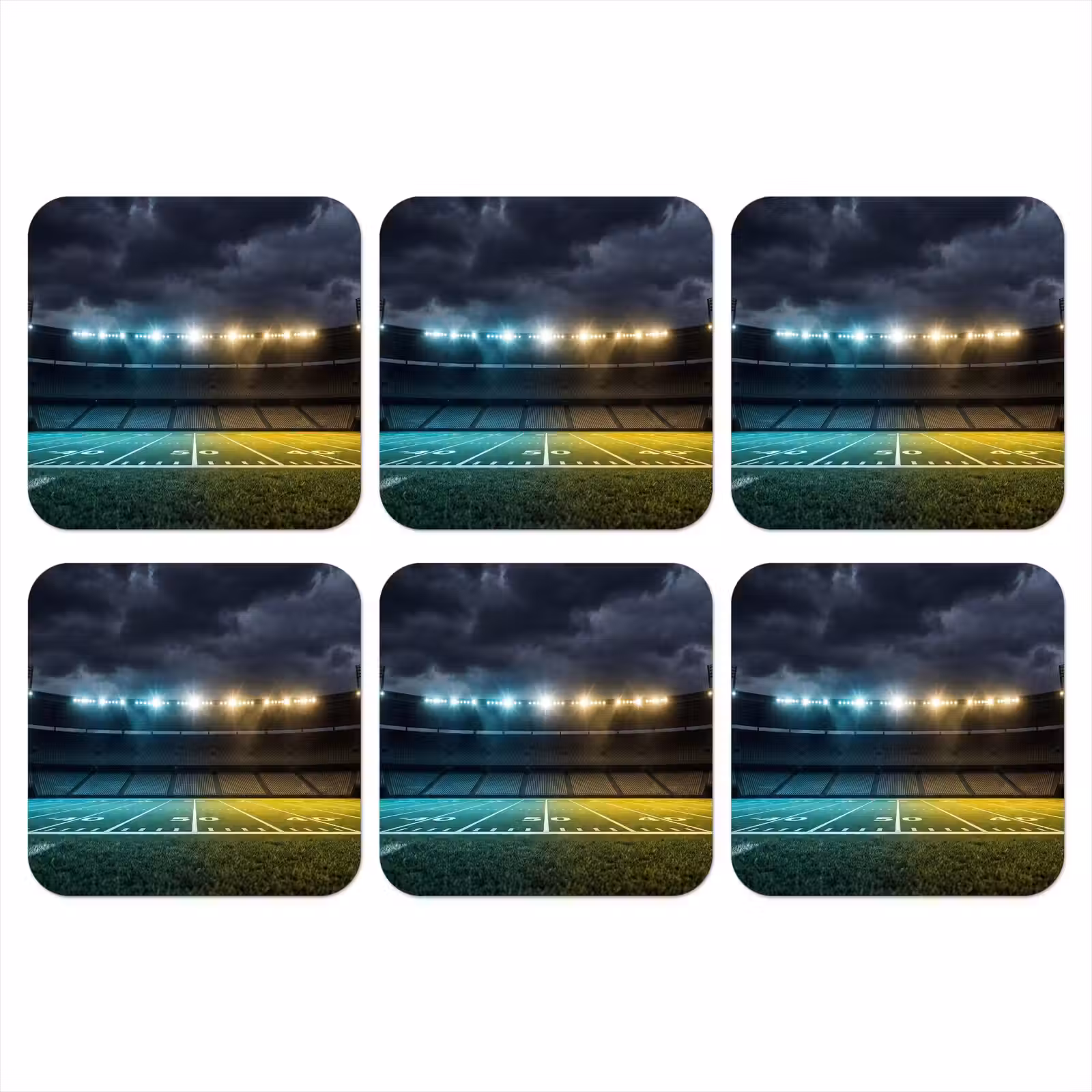 Onderzetter - Voetbal - Stadion - Nacht - Modern — 1