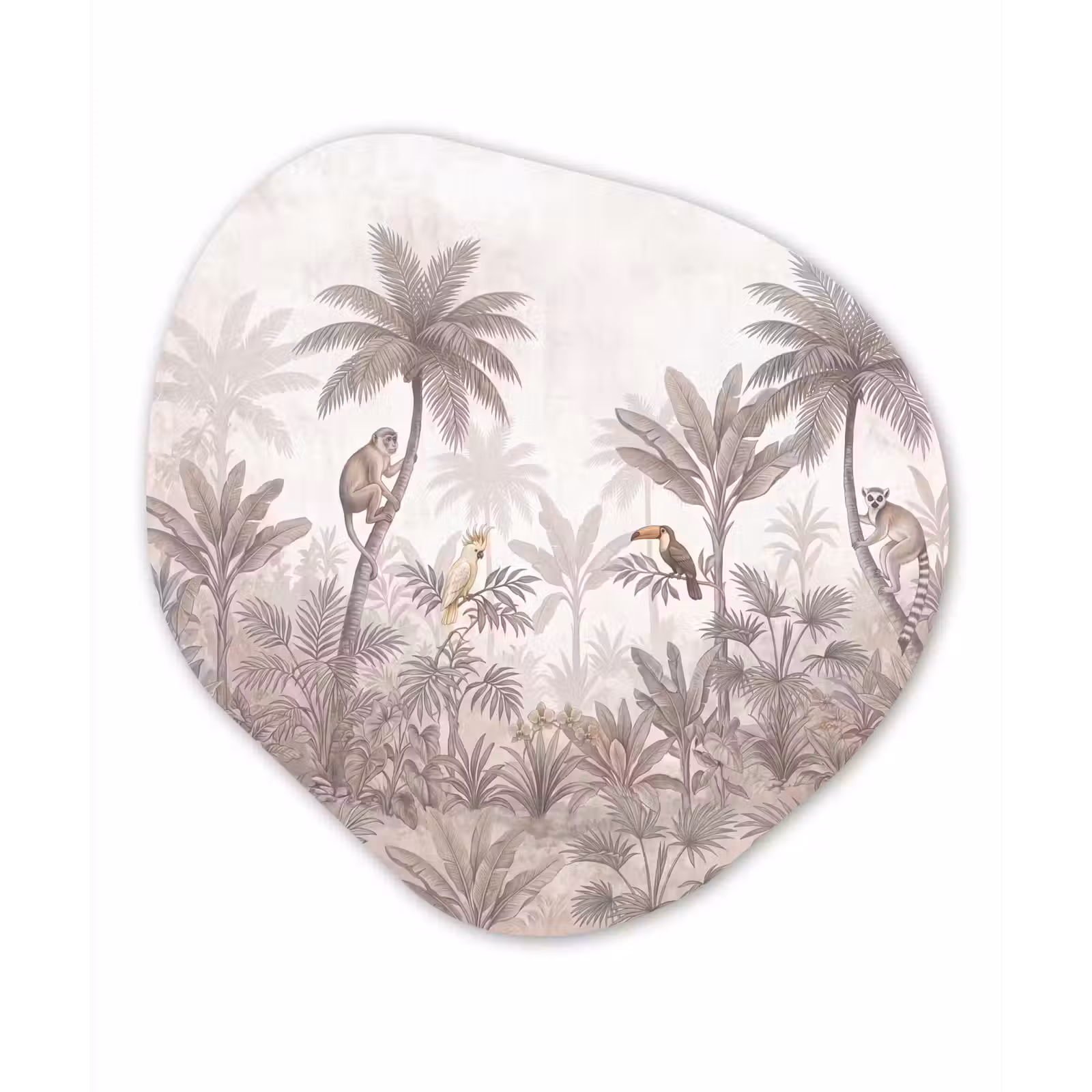 Organisch schilderij - Forex - Jungle - Dieren - Palmbomen — 1