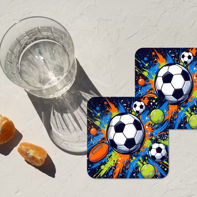 Onderzetter - Sport - Ballen - Kleurrijk — 3
