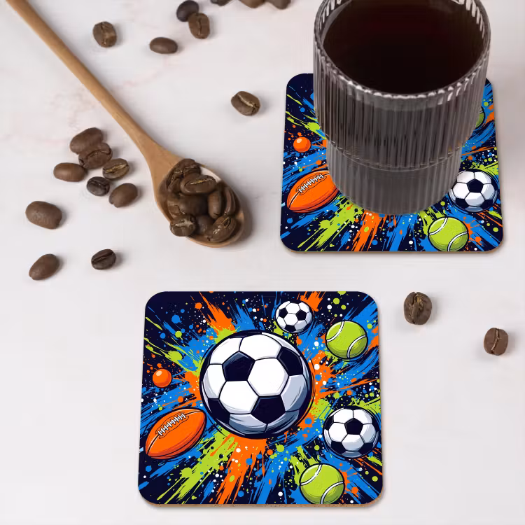 Onderzetter - Sport - Ballen - Kleurrijk — 4