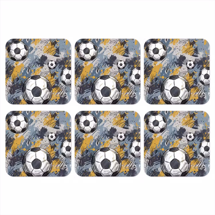 Onderzetter - Voetbal - Abstract - Sport - Kleurrijk — 1