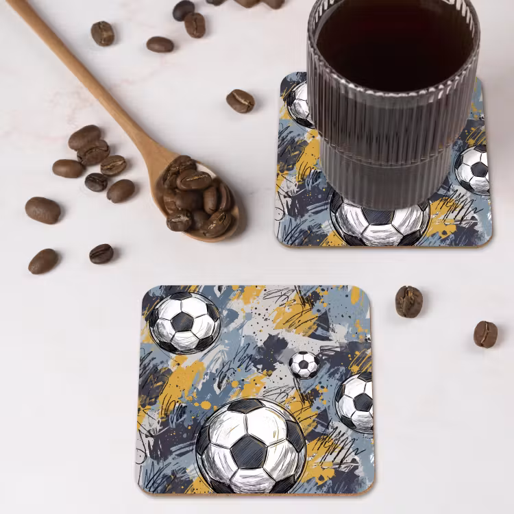 Onderzetter - Voetbal - Abstract - Sport - Kleurrijk — 4