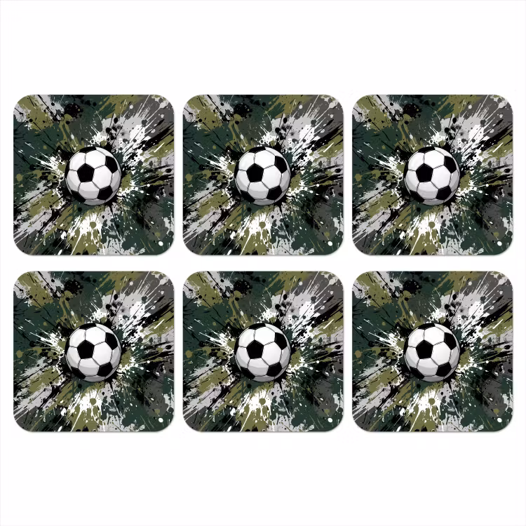 Onderzetter - Voetbal - Verf - Spetters - Groen — 1