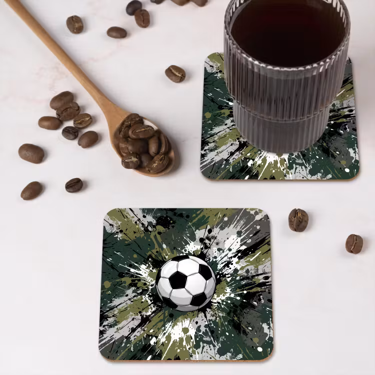 Onderzetter - Voetbal - Verf - Spetters - Groen — 4