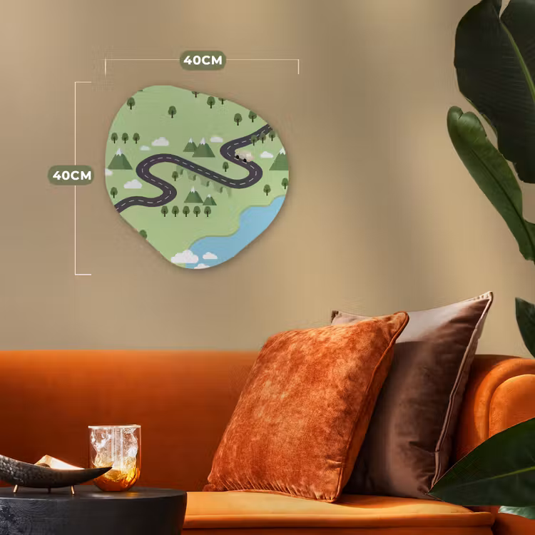 Organisch schilderij - Forex - Auto - Bergweg - Natuur - Illustratie — 4