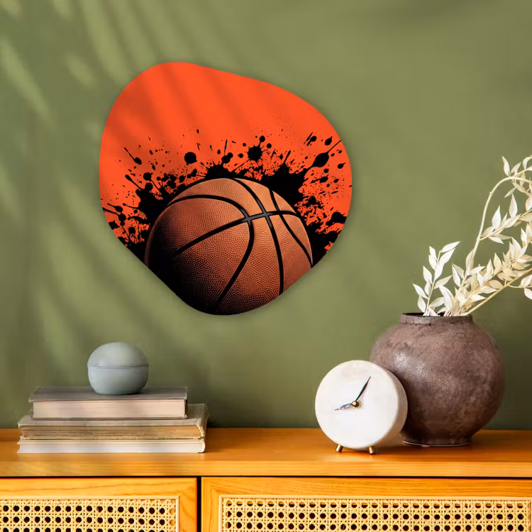 Organisch schilderij - Forex - Basketbal - Verf - Sport - Oranje — 2