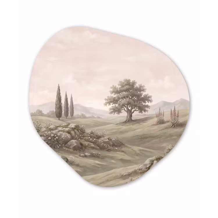 Organisch schilderij - Forex - Heuvellandschap - Bomen - Natuur - Groen — 1