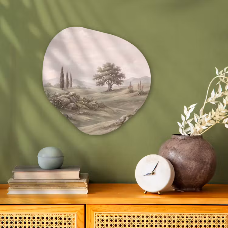 Organisch schilderij - Forex - Heuvellandschap - Bomen - Natuur - Groen — 2