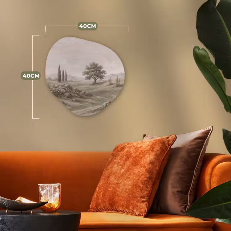 Organisch schilderij - Forex - Heuvellandschap - Bomen - Natuur - Groen — 4