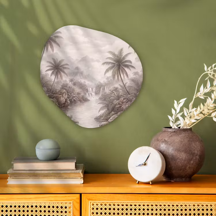 Organisch schilderij - Forex - Jungle - Watervallen - Tropisch - Illustratie — 2