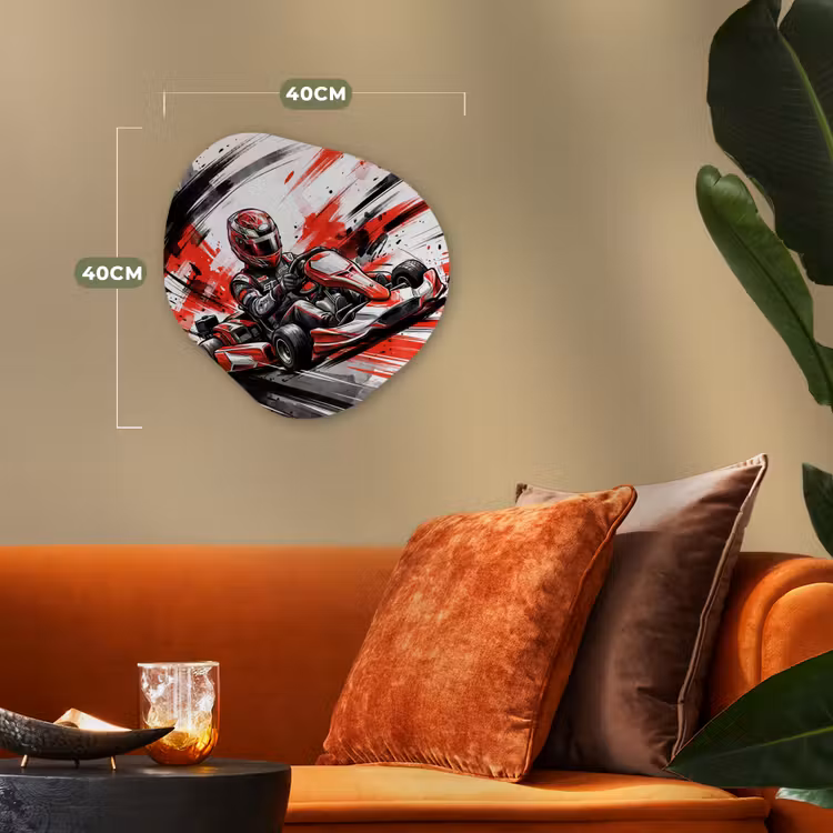 Organisch schilderij - Forex - Kart - Coureur - Snelheid - Rood — 4