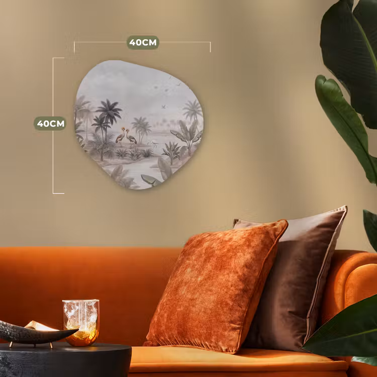 Organisch schilderij - Forex - Kraanvogels - Palmbomen - Tropisch — 4