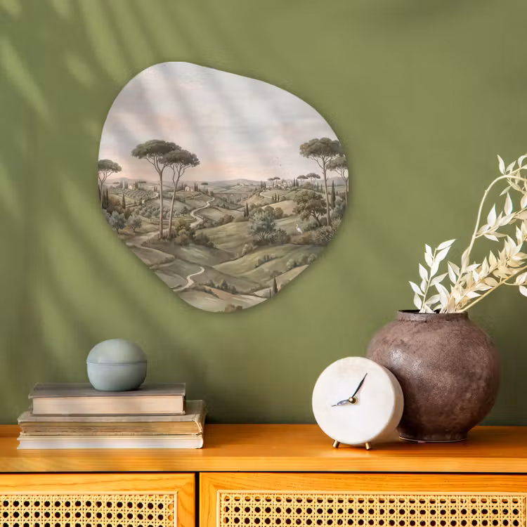 Organisch schilderij - Forex - Landschap - Heuvels - Zandpad - Groen — 2