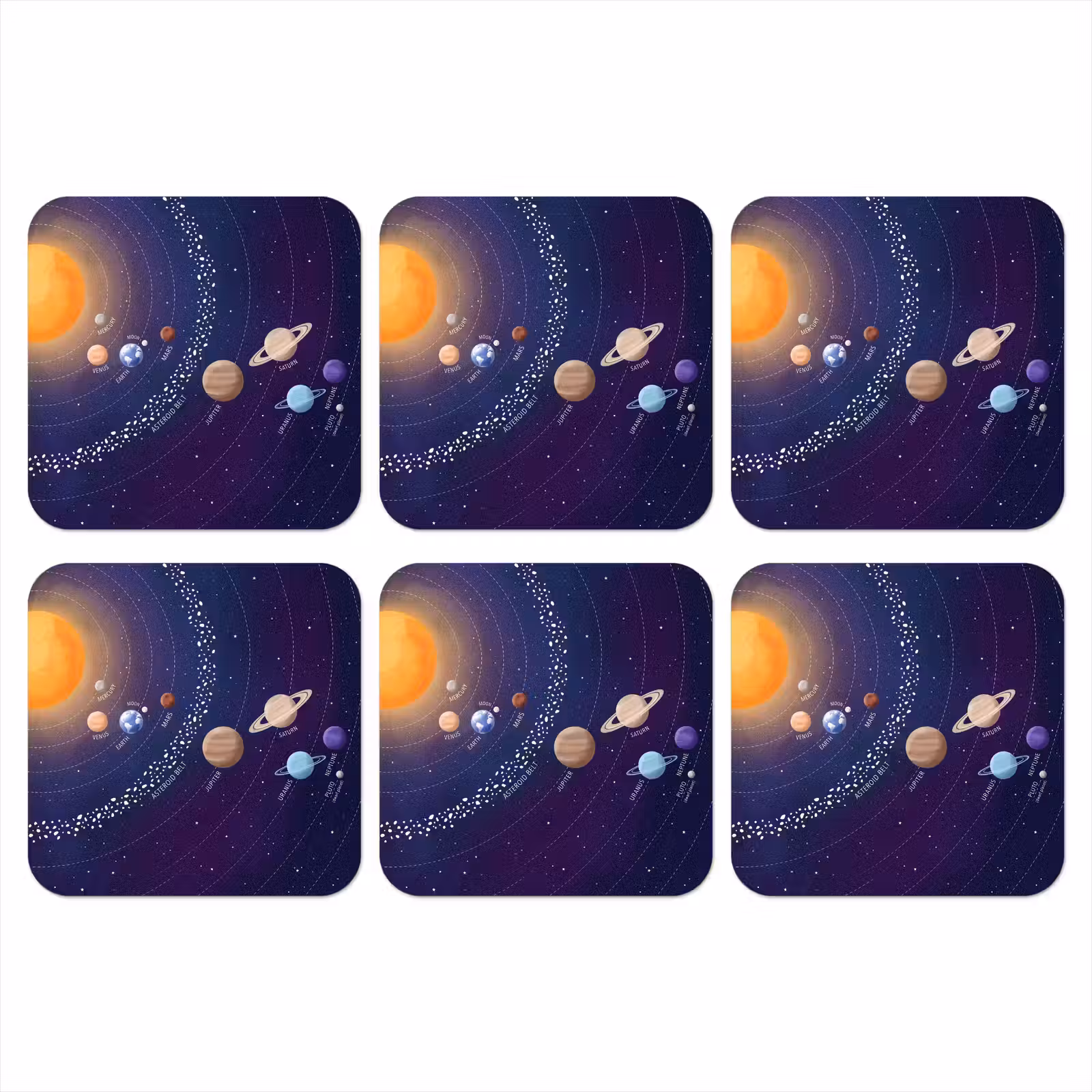 Onderzetter - Planetenstelsel - Ruimte - Illustratie — 1