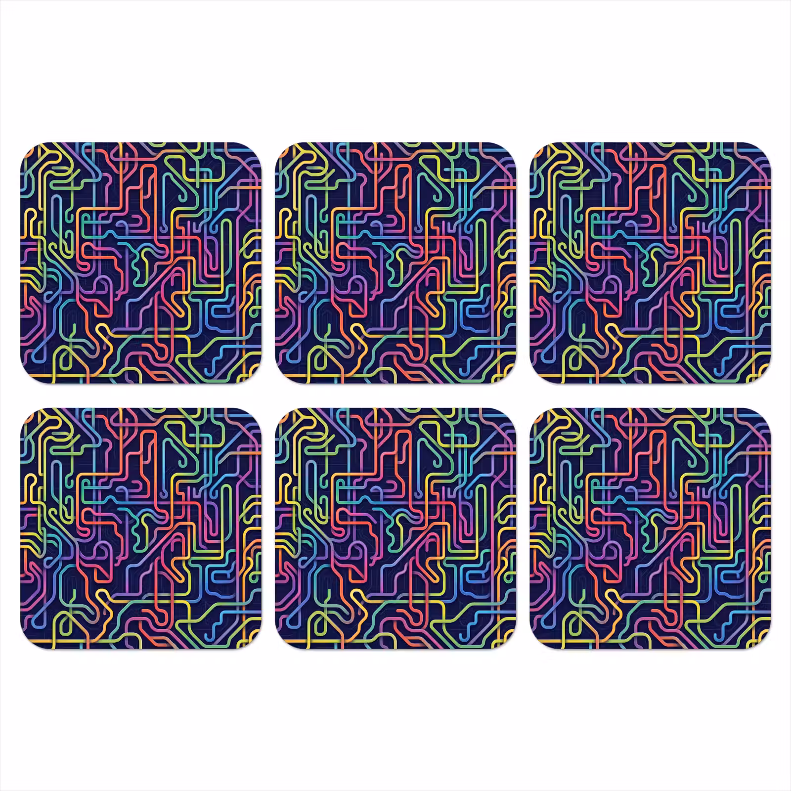 Onderzetter - Retro - Abstract - Neon — 1
