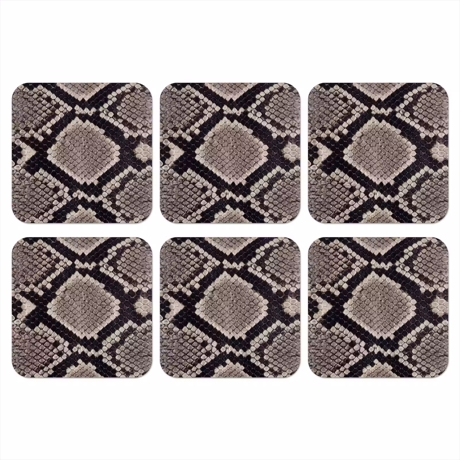 Onderzetter - Slangenleer - Patroon - Beige — 1