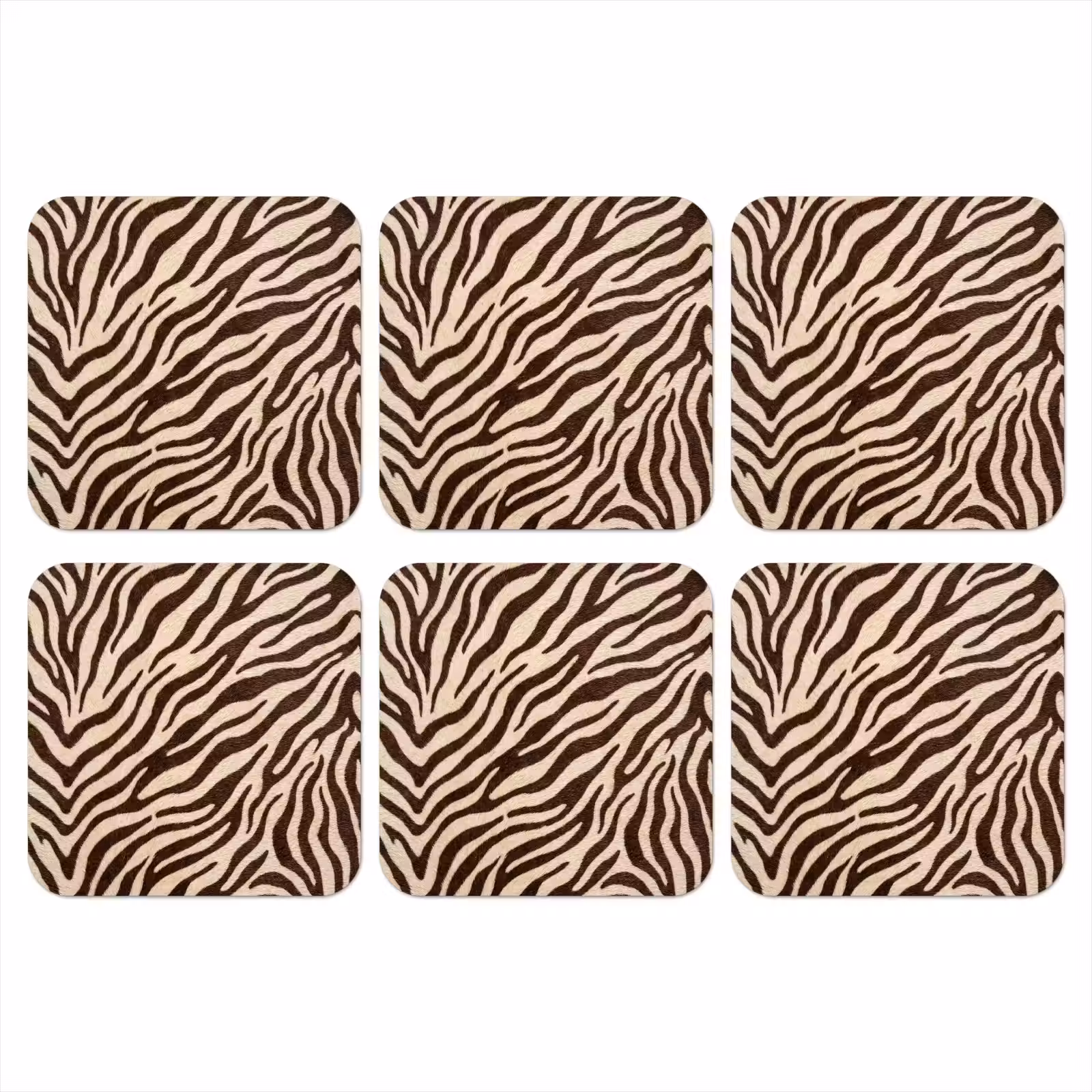 Onderzetter - Zebra - Strepen - Bruin — 1