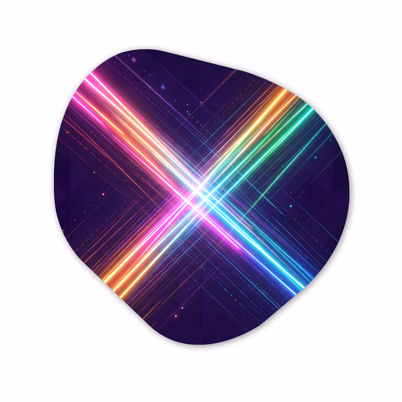Organisch schilderij - Forex - Kruisen - Lasterstralen - Neon — 1
