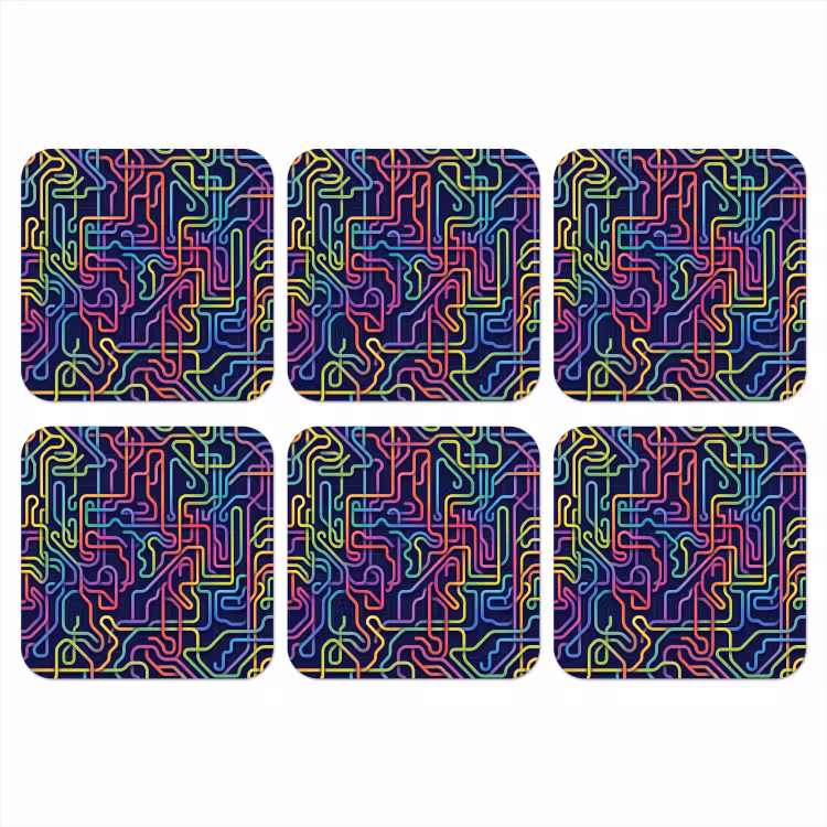 Onderzetter - Retro - Abstract - Neon — 1