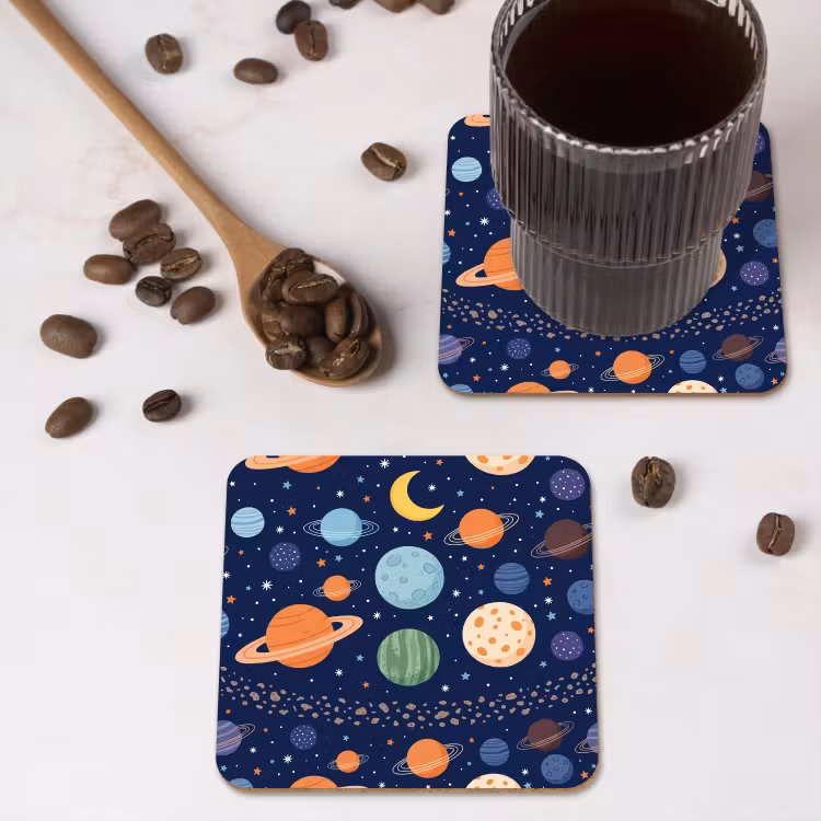 Onderzetter - Ruimte - Planeten - Kleurrijk — 4