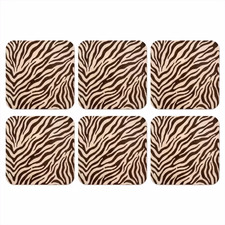 Onderzetter - Zebra - Strepen - Bruin — 1