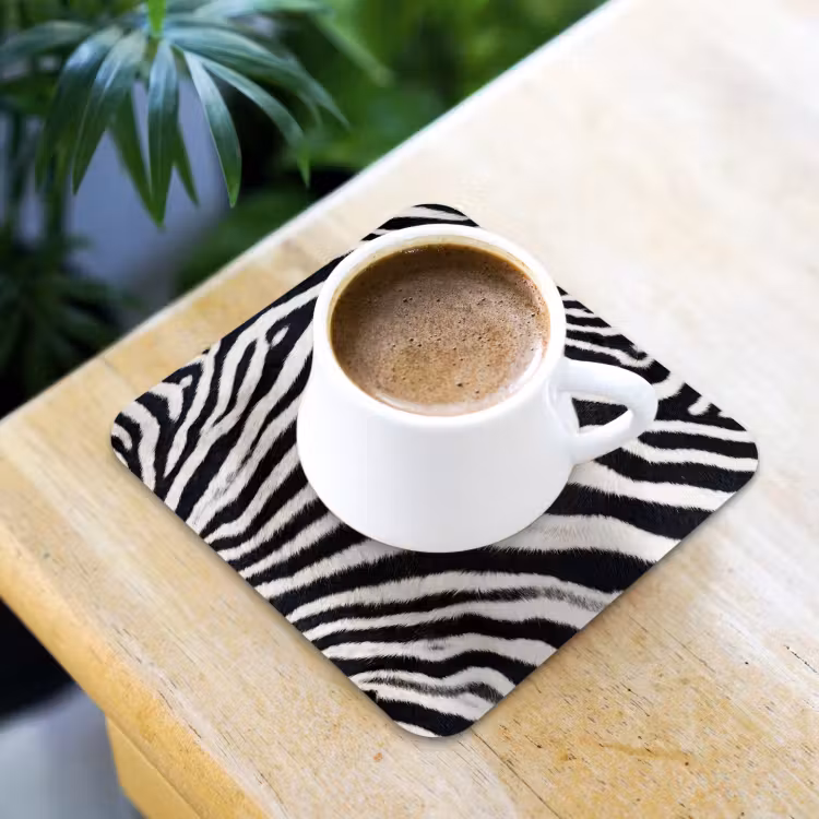 Onderzetter - Zebra - Vacht - Klassiek - Zwart - Wit — 2