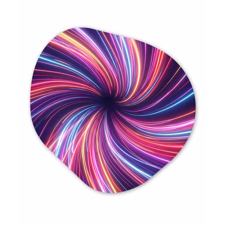 Organisch schilderij - Forex - Abstract - Swirl - Futuristic - Neon — 1