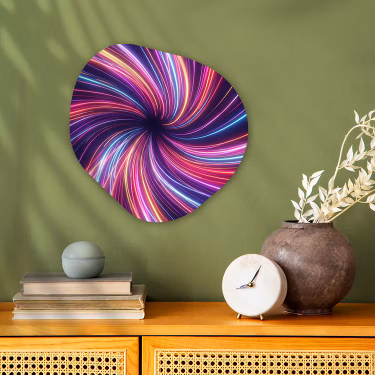 Organisch schilderij - Forex - Abstract - Swirl - Futuristic - Neon — 2