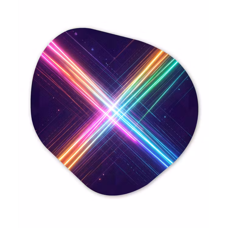 Organisch schilderij - Forex - Kruisen - Lasterstralen - Neon — 1